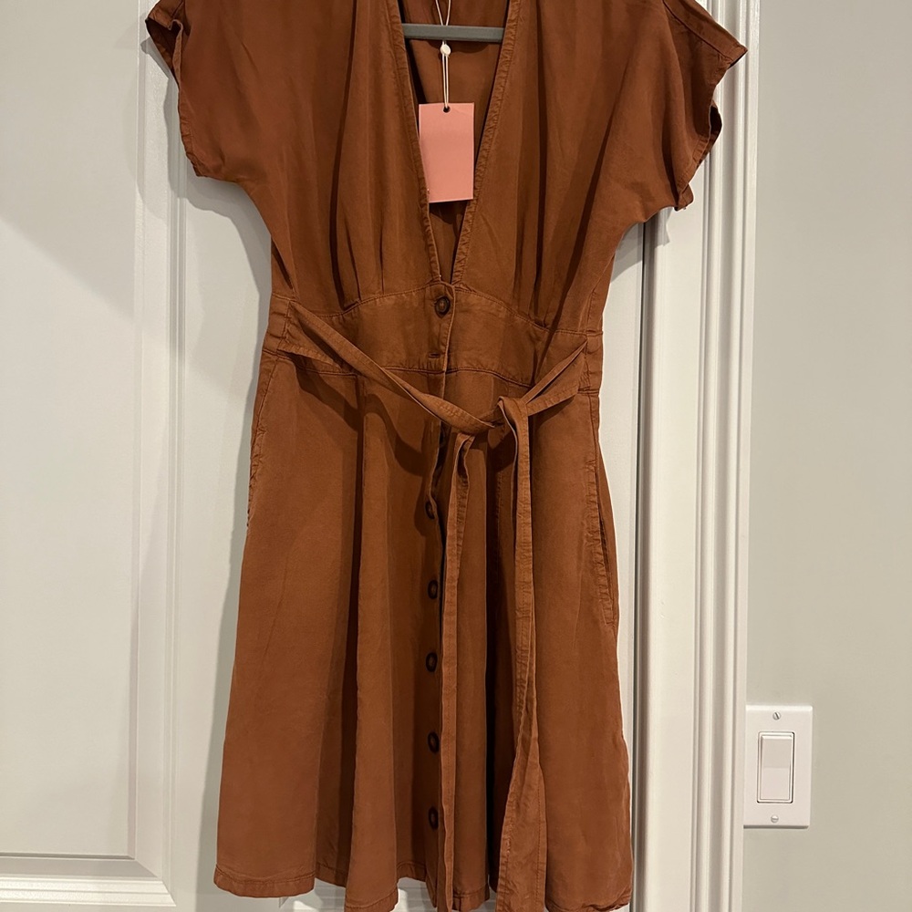 Vintage Wash Tencel Button Front Dress